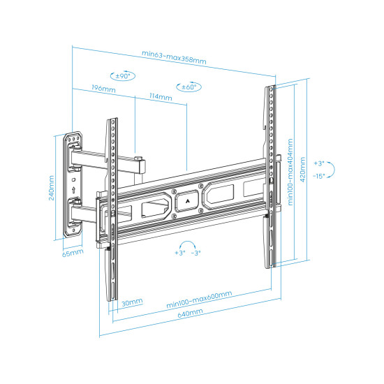SOPORTE PARED TOOQ PANTALLAS 37 PULGADAS - 70 PULGADAS Soportes monitores tv SOPORTE PARED TOOQ PANTALLAS 37 PULGADAS - 70 PULGADAS Soportes monitores tv