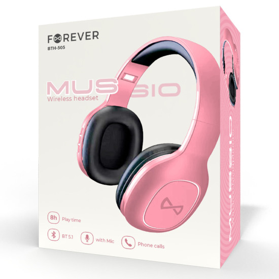 AURICULARES INALAMBRICOS FOREVER BTH - 505 COLOR ROSA Auriculares