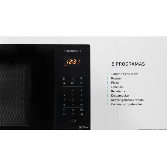 MICROONDAS CECOTEC 23L PROCLEAN 6010 800W Microondas MICROONDAS CECOTEC 23L PROCLEAN 6010 800W Microondas