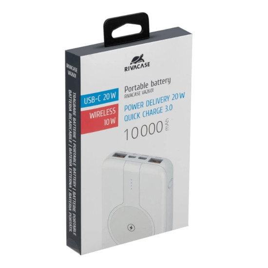 POWERBANK RIVACASE VA2601 10000MAH BLANCO Powerbanks