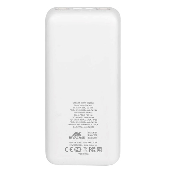 POWERBANK RIVACASE VA2602 20000MAH BLANCO Powerbanks POWERBANK RIVACASE VA2602 20000MAH BLANCO Powerbanks