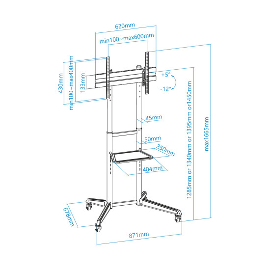 SOPORTE SUELO TV TOOQ FS1170M - B RAMSES Soportes monitores  tv