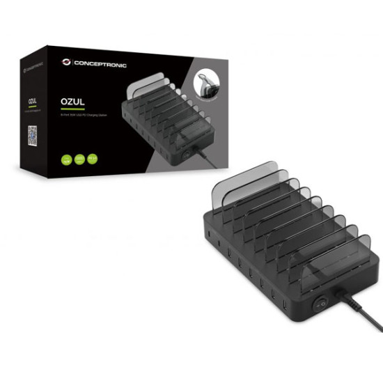 ESTACION CARGA CONCEPTRONIC OZUL02B PD 6 Cargadores para móviles ESTACION CARGA CONCEPTRONIC OZUL02B PD 6 Cargadores para móviles