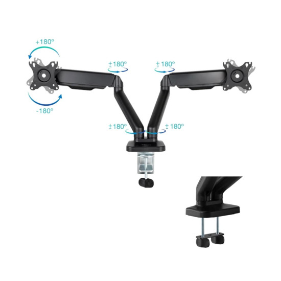 SOPORTE MESA TOOQ 2 BRAZOS HASTA Soportes monitores  tv