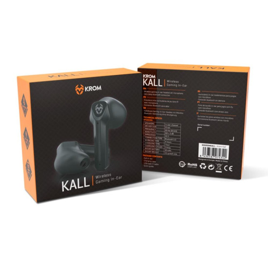 AURICULARES GAMING KROM KALL INALAMBRICO NEGRO Auriculares AURICULARES GAMING KROM KALL INALAMBRICO NEGRO Auriculares