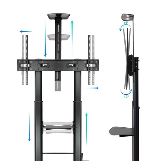 SOPORTE SUELO CON RUEDAS TOOQ HASTA Soportes monitores  tv