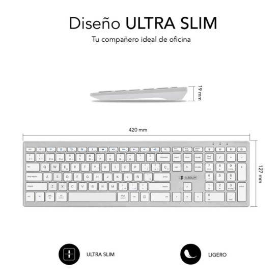 TECLADO SUBBLIM KEYBOARD PURE EXTENDED INALAMBRICO Teclados TECLADO SUBBLIM KEYBOARD PURE EXTENDED INALAMBRICO Teclados