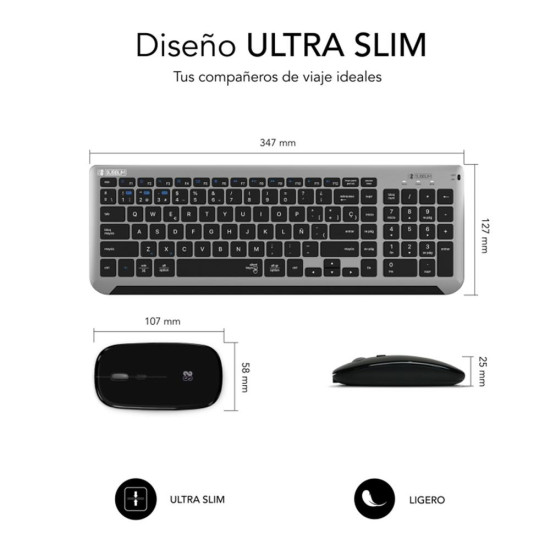 TECLADO + RATON SUBBLIM SUBKBC - DCEP20 INALAMBRICO Teclados