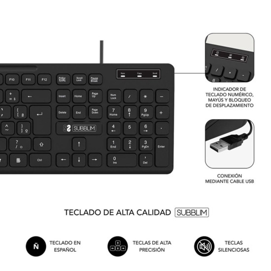 TECLADO SUBBLIM SUBKBC - 0SSK50 Teclados TECLADO SUBBLIM SUBKBC - 0SSK50 Teclados