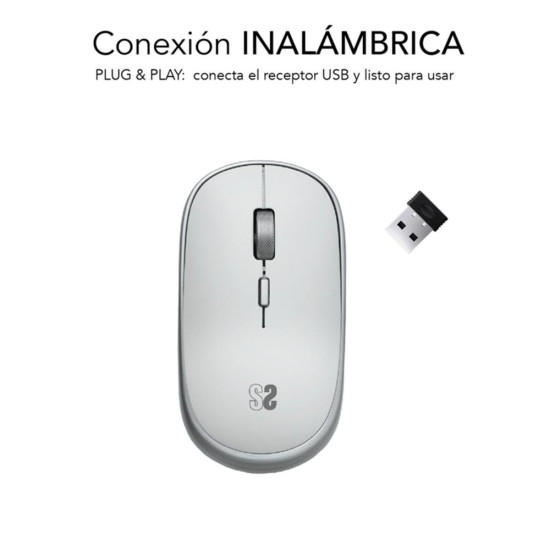 RATON INALAMBRICO SUBBLIM SUBMO - RFM0001 PLATA Ratones