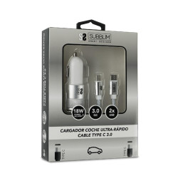 CARGADOR COCHE SUBBLIM 18W USB TIPO