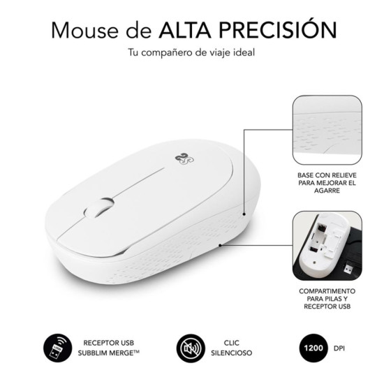 RATON INALAMBRICO SUBBLIM SUBMO - B2SW011 BLANCO Ratones RATON INALAMBRICO SUBBLIM SUBMO - B2SW011 BLANCO Ratones