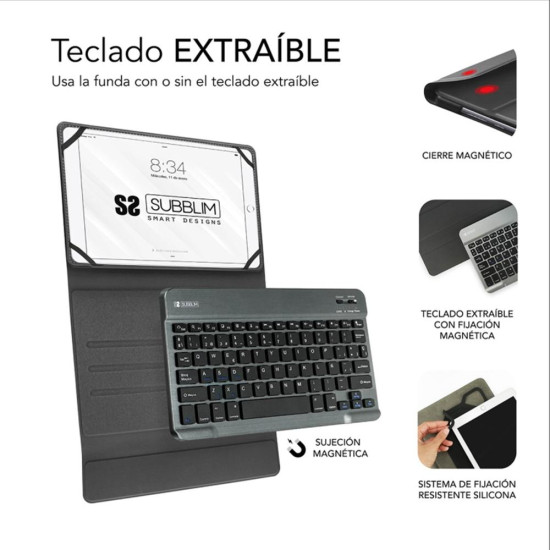 FUNDA TABLET SUBBLIM KEYTAB PRO TABLET Teclados FUNDA TABLET SUBBLIM KEYTAB PRO TABLET Teclados