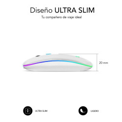RATON INALAMBRICO SUBBLIM SUBMO - LDFLAT2 BLANCO