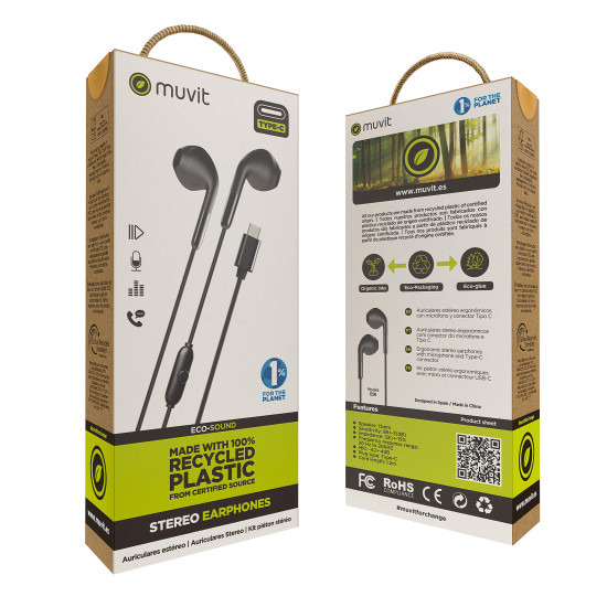 AURICULARES MUVIT E58 USB TIPO C Auriculares