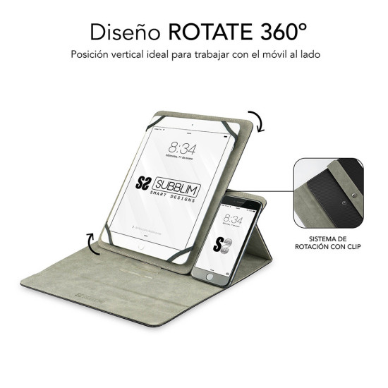 FUNDA SUBBLIM ROTATE EXECUTIVE TABLET 9.6 PULGADAS - 11 PULGADAS Accesorios de tablets
