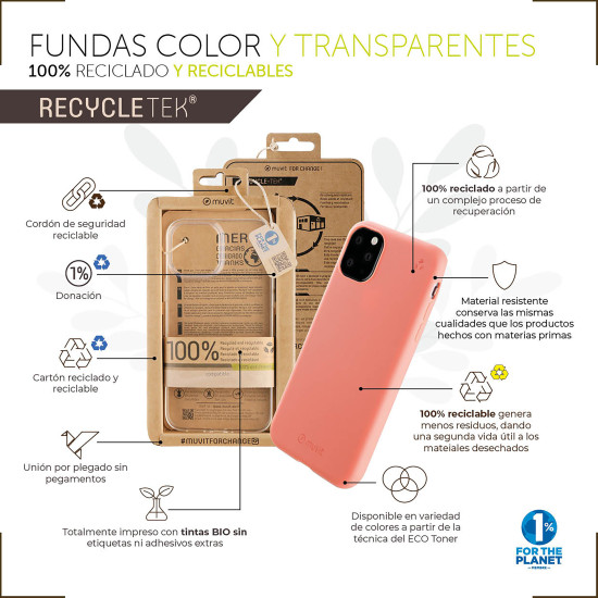 FUNDA MUVIT RECYCLETEK APPLE IPHONE 14 Fundas y carcasas para moviles