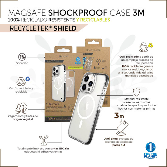 FUNDA MUVIT RECYCLETEK MAGSAFE SHOCKPROOF 3M Fundas y carcasas para moviles FUNDA MUVIT RECYCLETEK MAGSAFE SHOCKPROOF 3M Fundas y carcasas para moviles