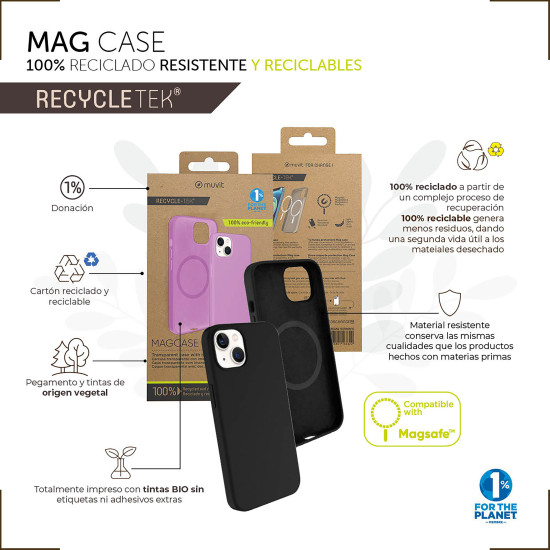 FUNDA MUVIT RECYCLETEK LIQUID SILICONE MAGSAFE Fundas y carcasas para moviles FUNDA MUVIT RECYCLETEK LIQUID SILICONE MAGSAFE Fundas y carcasas para moviles