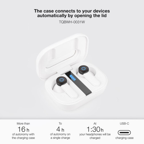 AURICULARES BLUETOOTH TOOQ BENDER BLANCO INALAMBRICO Auriculares AURICULARES BLUETOOTH TOOQ BENDER BLANCO INALAMBRICO Auriculares