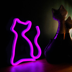 LAMPARA FOREVER NEON LED CAT PINK