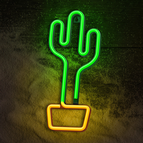 LAMPARA FOREVER NEON LED CACTUS ORANGE Lámparas LAMPARA FOREVER NEON LED CACTUS ORANGE Lámparas