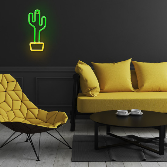 LAMPARA FOREVER NEON LED CACTUS ORANGE Lámparas LAMPARA FOREVER NEON LED CACTUS ORANGE Lámparas