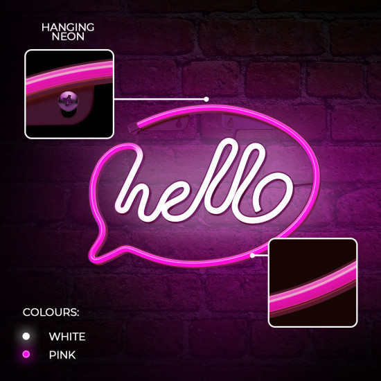 LAMPARA FOREVER NEON LED HELLO PINK Lámparas LAMPARA FOREVER NEON LED HELLO PINK Lámparas