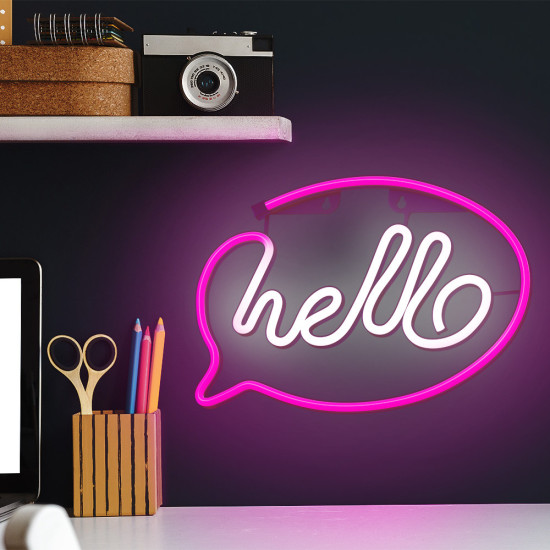 LAMPARA FOREVER NEON LED HELLO PINK Lámparas LAMPARA FOREVER NEON LED HELLO PINK Lámparas