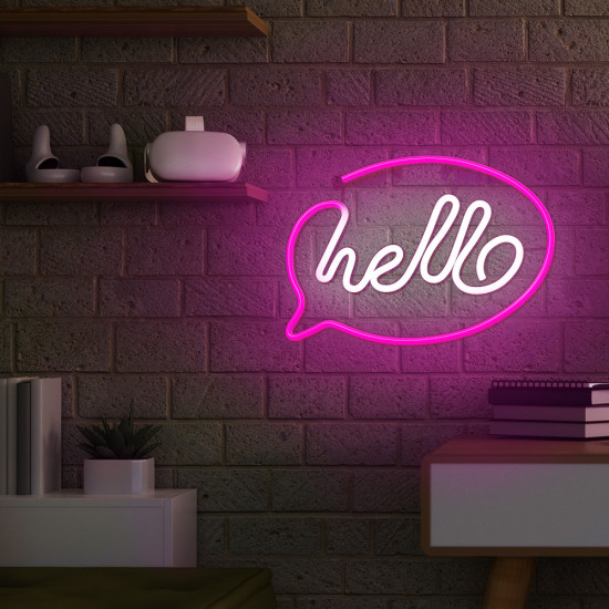 LAMPARA FOREVER NEON LED HELLO PINK Lámparas LAMPARA FOREVER NEON LED HELLO PINK Lámparas