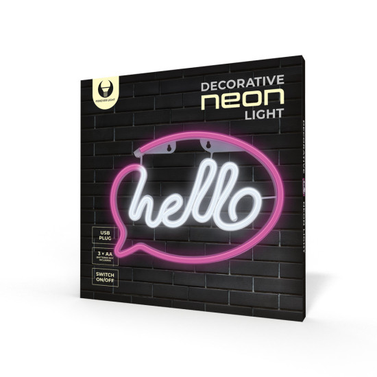 LAMPARA FOREVER NEON LED HELLO PINK Lámparas LAMPARA FOREVER NEON LED HELLO PINK Lámparas