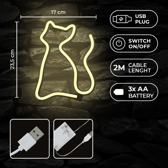 LAMPARA FOREVER NEON LED LIGHT CAT Lámparas LAMPARA FOREVER NEON LED LIGHT CAT Lámparas