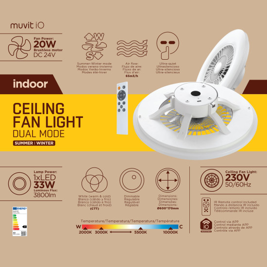 LAMPARA TECHO MUVIT IO WIFI 40W Lámparas LAMPARA TECHO MUVIT IO WIFI 40W Lámparas