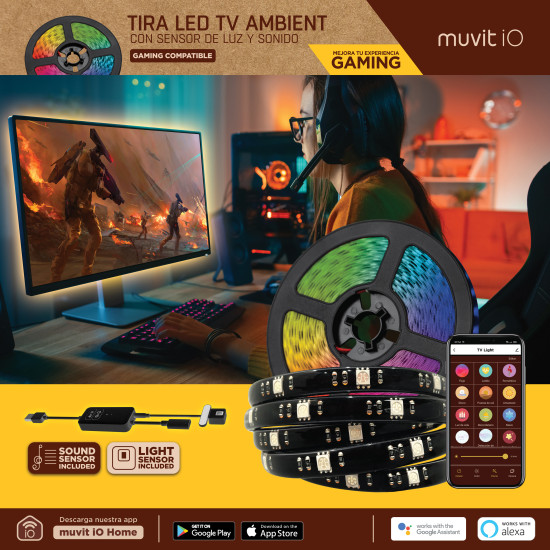 TIRA LED MUVIT IO WIFI TV Lámparas TIRA LED MUVIT IO WIFI TV Lámparas