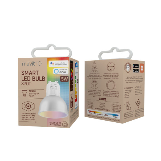 BOMBILLA MUVIT IO GU10 5W RGB Lámparas