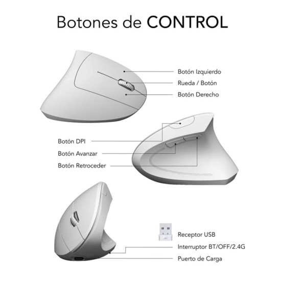RATON INALAMBRICO SUBBLIM GLIDE VERTICAL ERGO Ratones RATON INALAMBRICO SUBBLIM GLIDE VERTICAL ERGO Ratones