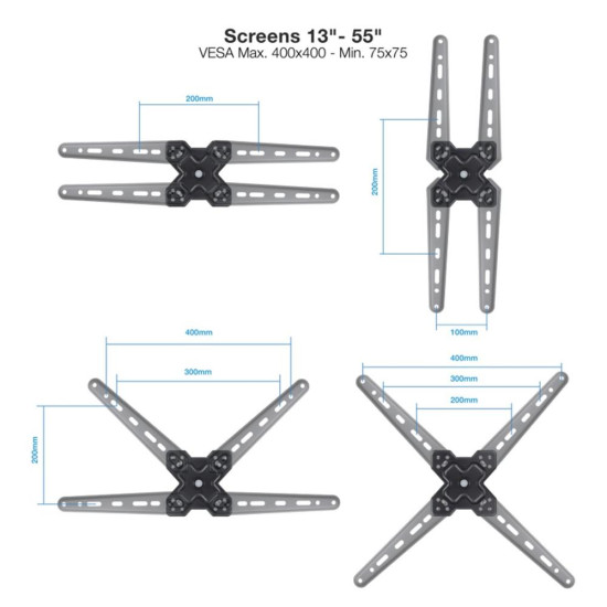 SOPORTE PARED TV TOOQ VESA HASTA Soportes monitores  tv