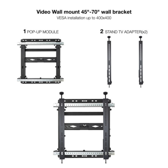 SOPORTE VIDEO WALL TOOQ TQVW4571T VESA Soportes monitores  tv