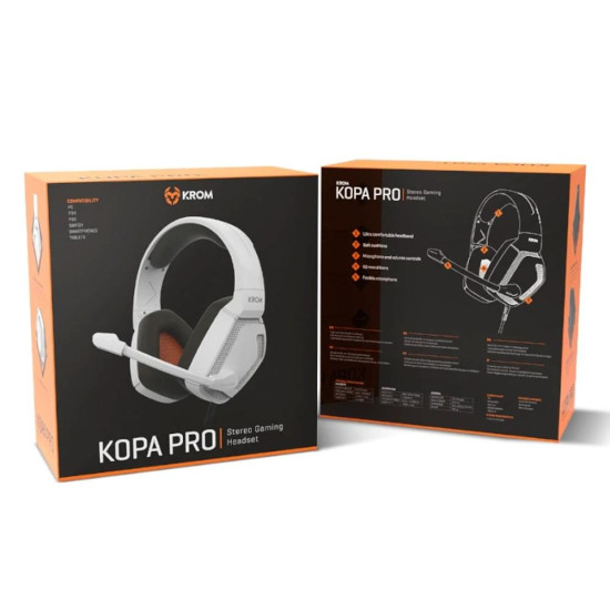 AURICULAR GAMING KROM KOPA PRO BLANCO Auriculares AURICULAR GAMING KROM KOPA PRO BLANCO Auriculares