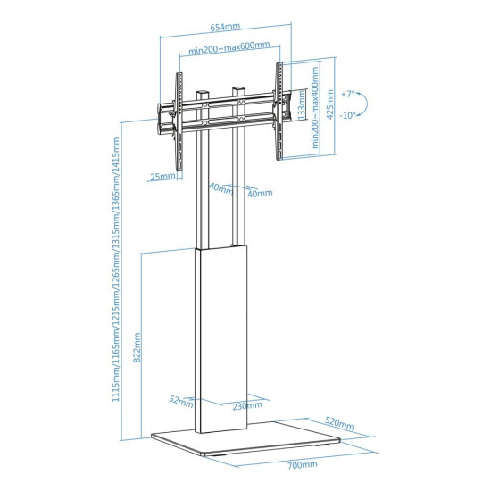 SOPORTE SUELO TOOQ VESA HASTA 85 PULGADAS Soportes monitores  tv