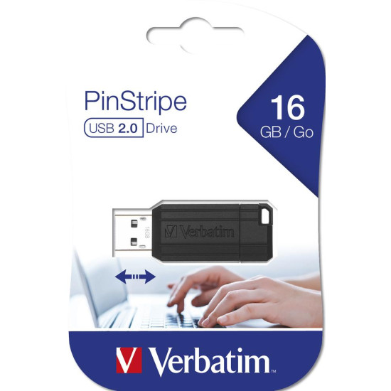 MEMORIA USB 2.0 VERBATIM PINSTRIPE 16GB Memorias usb