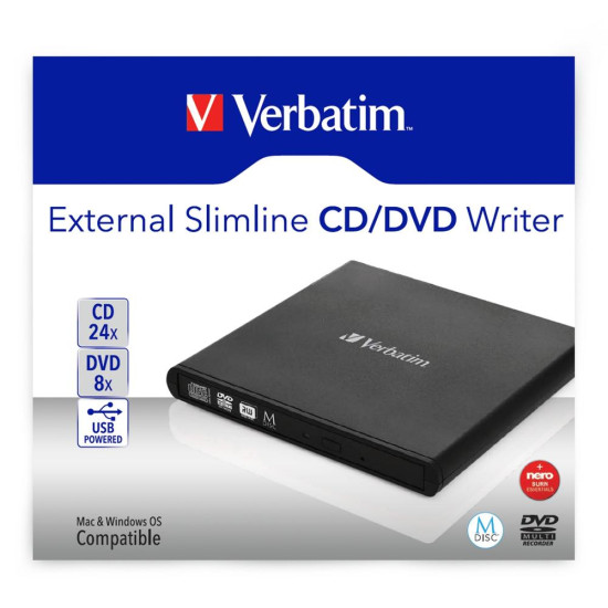 REGRABADORA EXTERNA CD DVD VERBATIM SLIMLINE Lectores y regrabadores de dvd