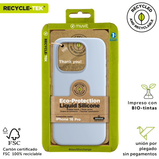 FUNDA MUVIT RECYCLETEK LIQUID SILICONE APPLE Fundas y carcasas para moviles