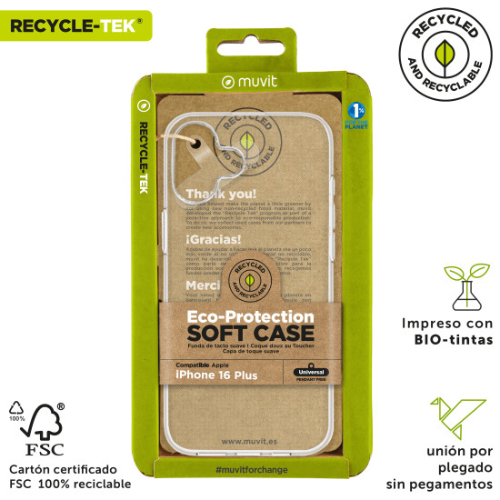 FUNDA MUVIT RECYCLETEK APPLE IPHONE 16 Fundas y carcasas para moviles