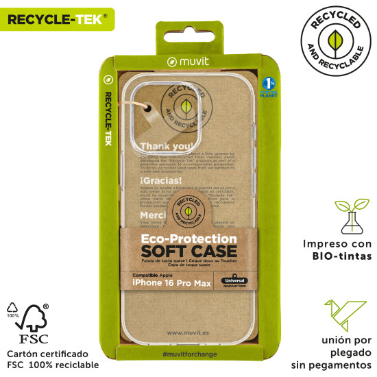 FUNDA MUVIT RECYCLETEK APPLE IPHONE 16 Fundas y carcasas para moviles