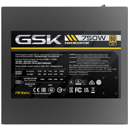 FUENTE ALIMENTACION ANTEC GSK750 GAMING ATX Fuentes de alimentación FUENTE ALIMENTACION ANTEC GSK750 GAMING ATX Fuentes de alimentación