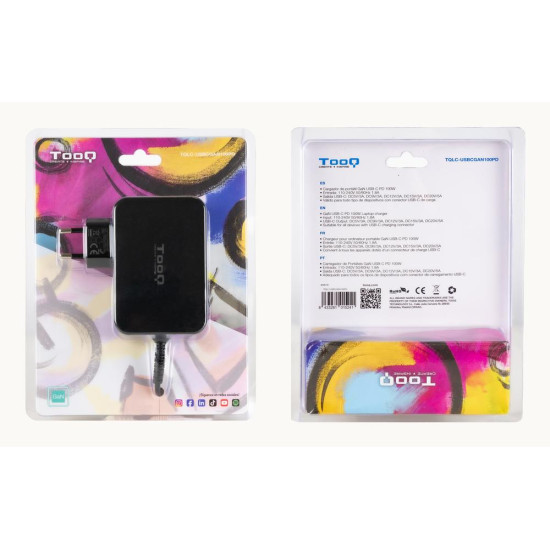 CARGADOR PARED TOOQ TQLC - USBCGAN100PD 100W USB Baterías y cargadores portátiles