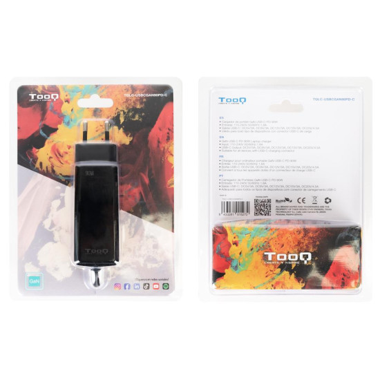 CARGADOR PARED TOOQ TQLC - USBCGAN90PD - C 90W USB Baterías y cargadores portátiles CARGADOR PARED TOOQ TQLC - USBCGAN90PD - C 90W USB Baterías y cargadores portátiles