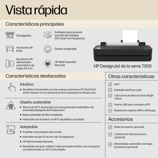 PLOTTER HP DESIGNJET T250 A1 USB Impresoras PLOTTER HP DESIGNJET T250 A1 USB Impresoras