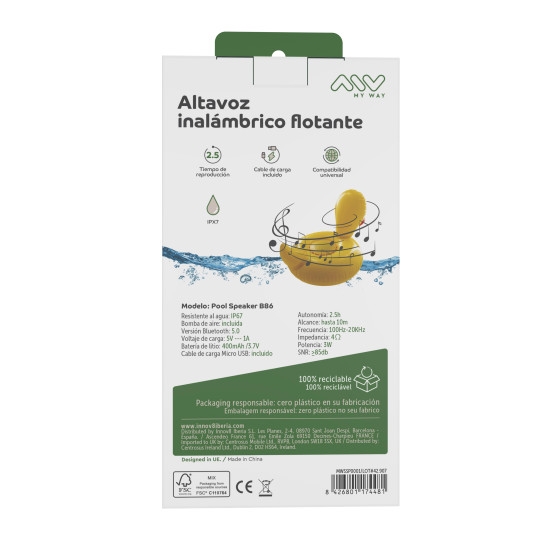 ALTAVOZ MYWAY FLOTANTE PATO Altavoces ALTAVOZ MYWAY FLOTANTE PATO Altavoces
